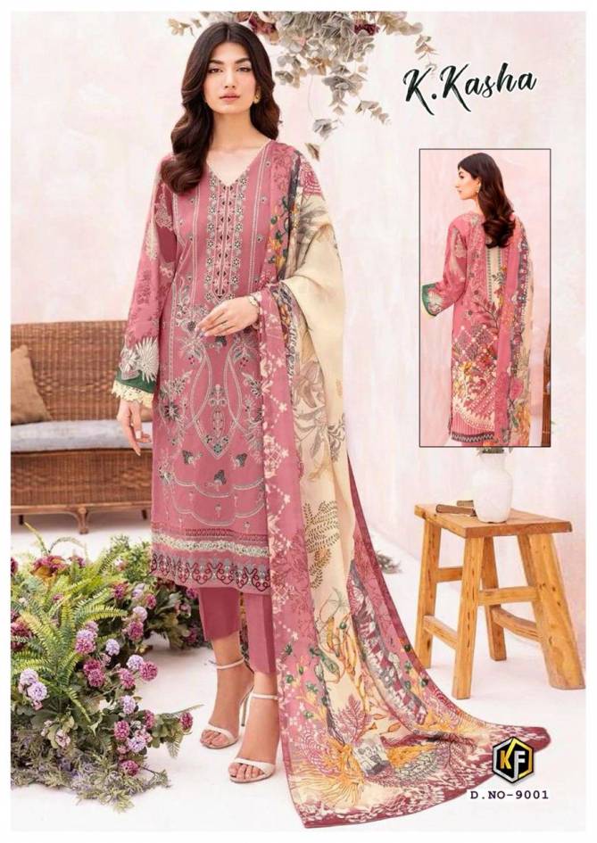 K Kasha Vol 9 By Keval 9001 To 9006 Wholesale Pakistani Dress Material Suppliers In India
